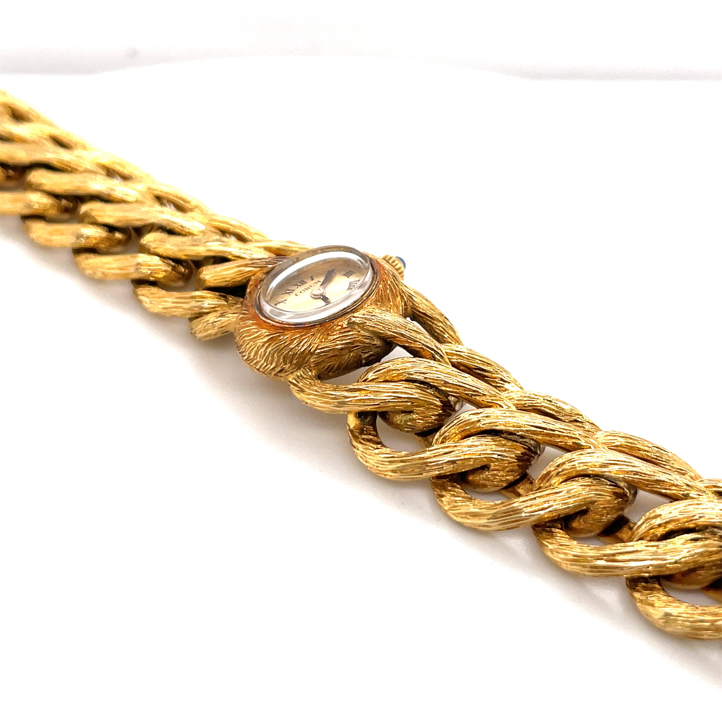 Contemporary Gay Frères Corum 18 Karat Yellow Gold Ladies Wristwatch 122.8 Grams For Sale