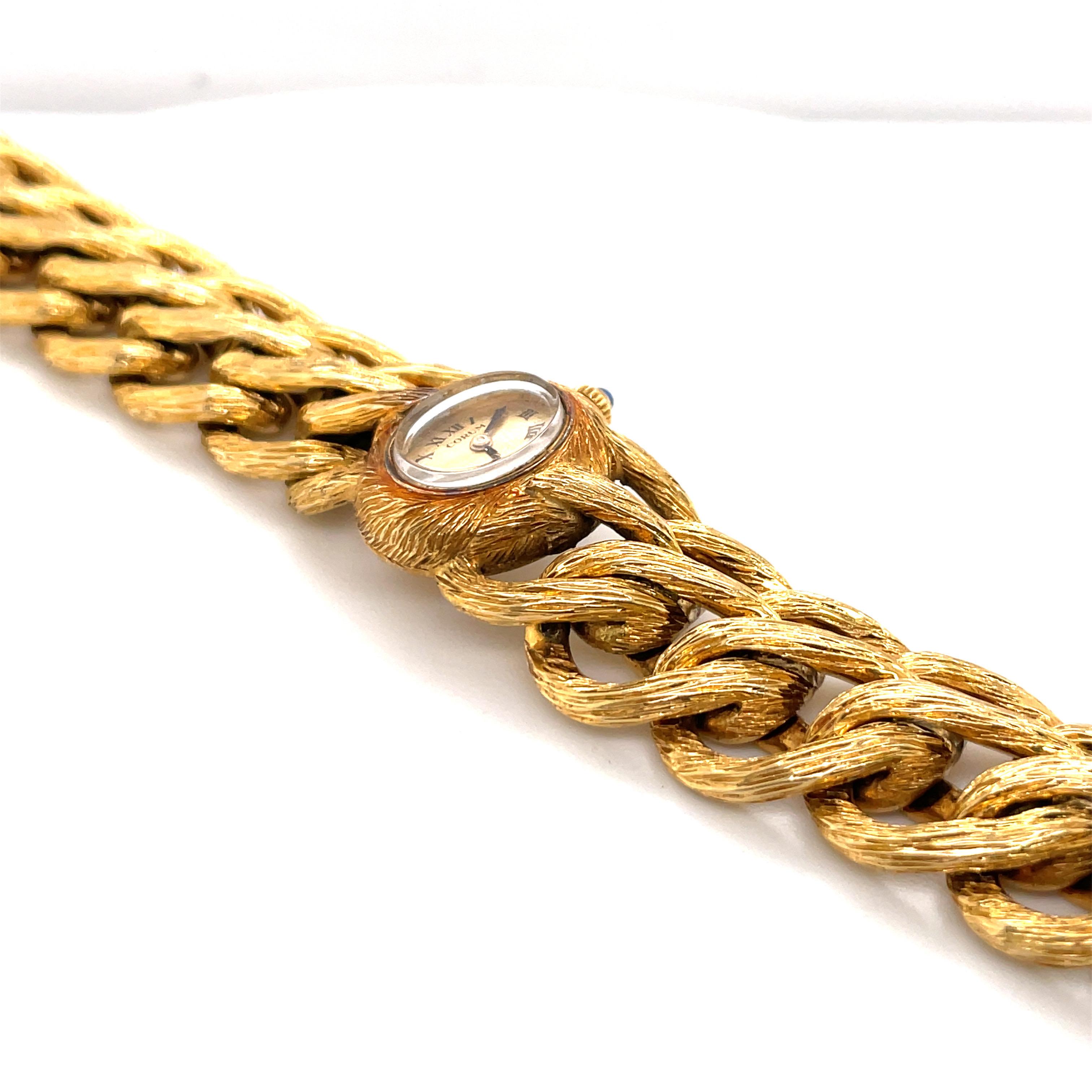 Contemporary Gay Frères Corum 18 Karat Yellow Gold Ladies Wristwatch 122.8 Grams