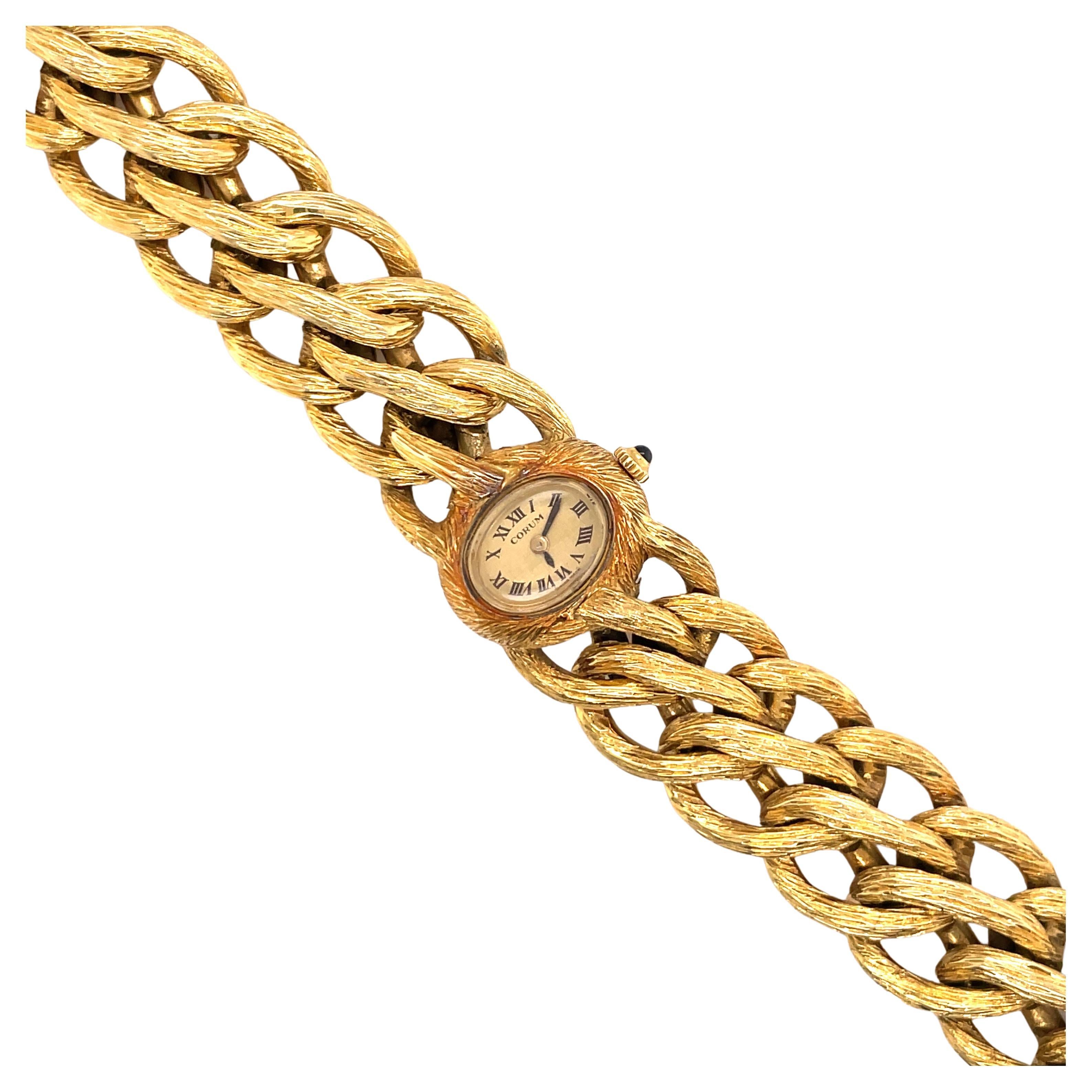Gay Frères Corum 18 Karat Yellow Gold Ladies Wristwatch 122.8 Grams For Sale