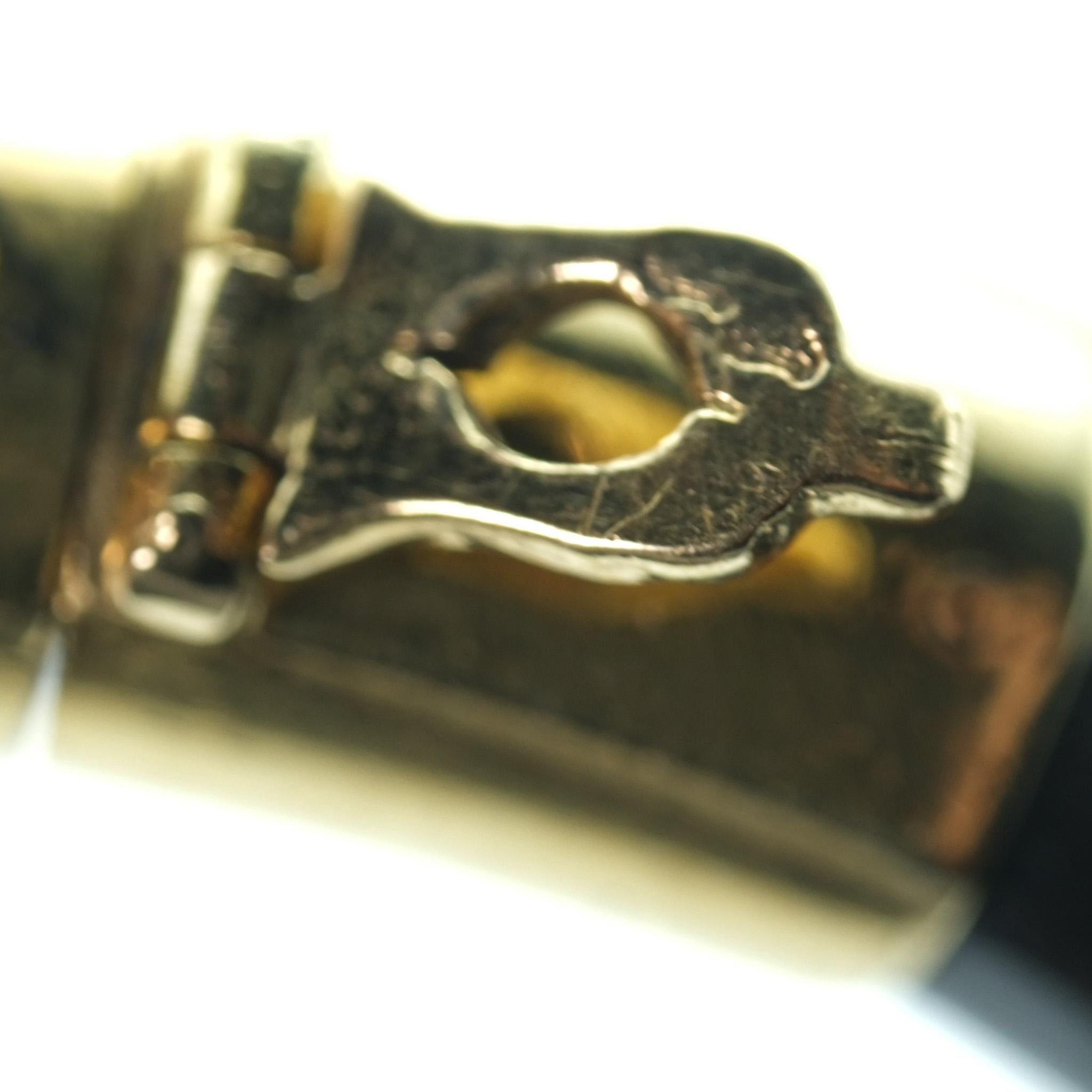 Gay Frères French 1970 Ebony 14 Karat and Diamond Horse Stallion Bangle Bracelet 1