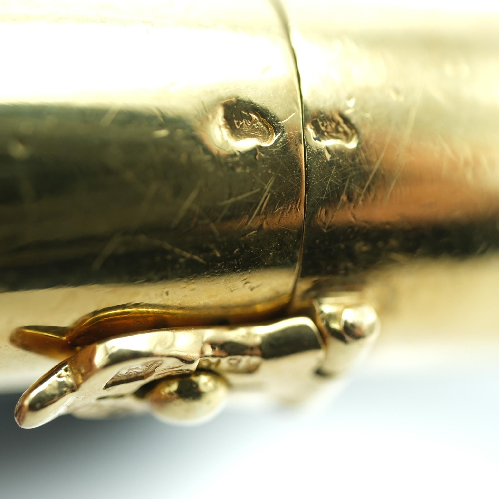Gay Frères French 1970 Ebony 14 Karat and Diamond Horse Stallion Bangle Bracelet 2