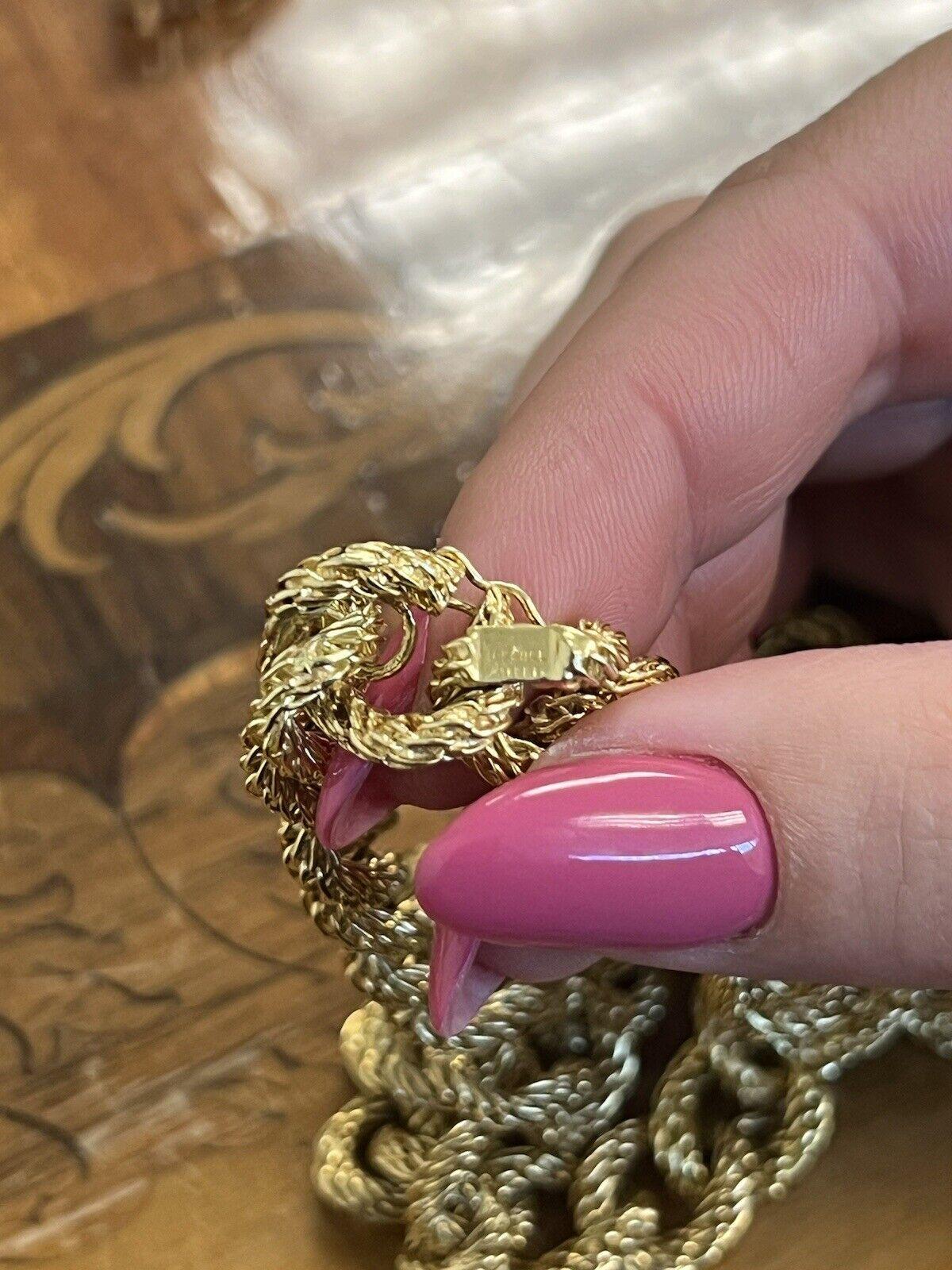 GAY FRERES Made in France 18k Yellow Gold Link Bracelet Necklace Vintage For Sale 6
