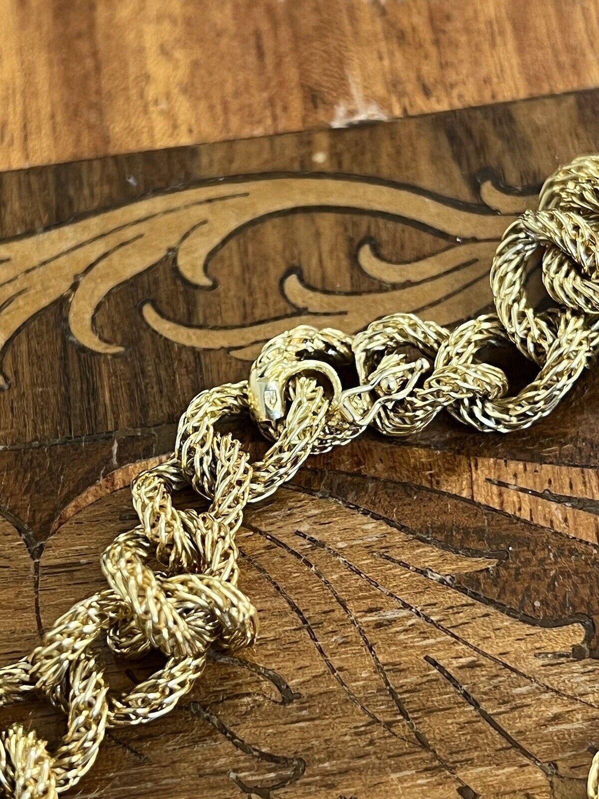 GAY FRERES Made in France 18k Yellow Gold Link Bracelet Necklace Vintage For Sale 7