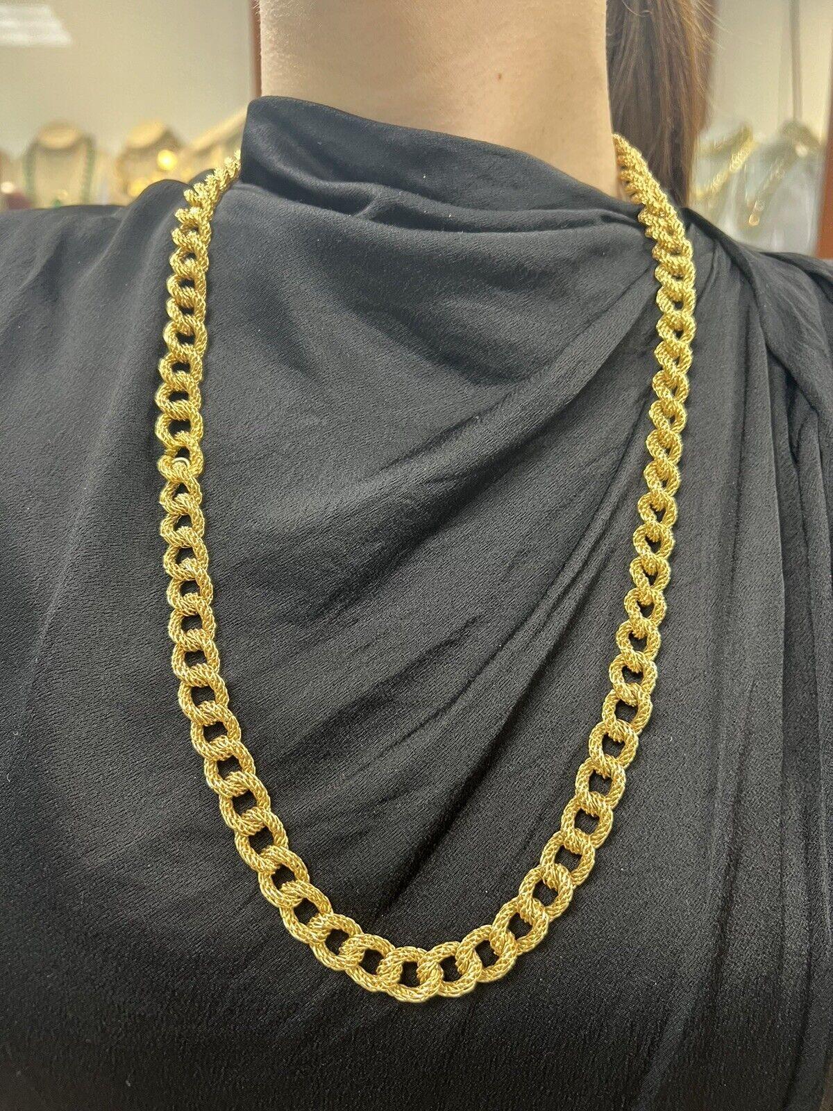 GAY FRERES Made in France 18k Yellow Gold Link Bracelet Necklace Vintage For Sale 8