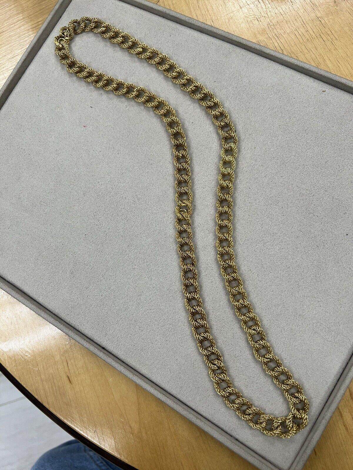 Women's or Men's GAY FRERES Made in France 18k Yellow Gold Link Bracelet Necklace Vintage For Sale