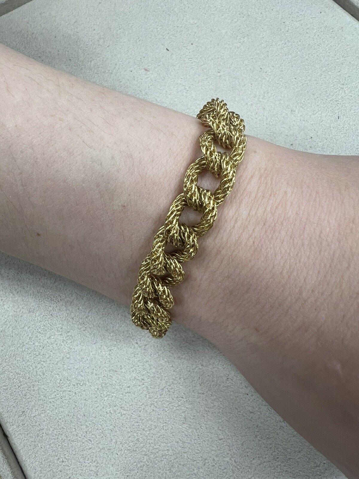 GAY FRERES Made in France 18k Yellow Gold Link Bracelet Necklace Vintage For Sale 4