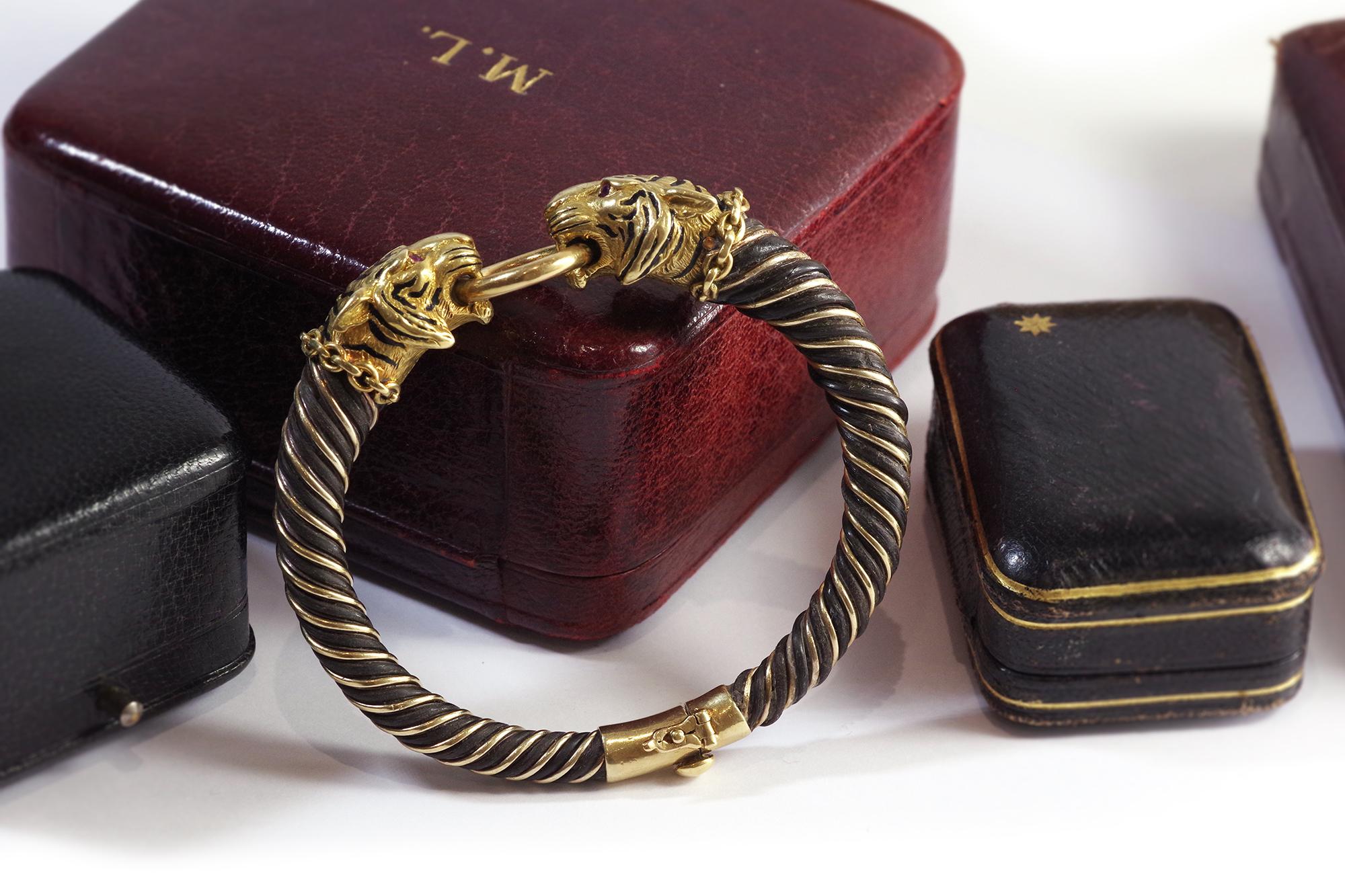 Gay Freres Tigerarmband aus 18 Karat Gold und Silber, Armreif Tigerarmband im Angebot 4