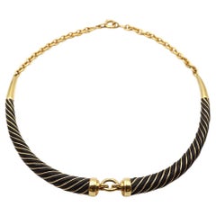Gay Freres Torque Necklace 18 Karat Gold And Silver Torque, Seventie's Necklace