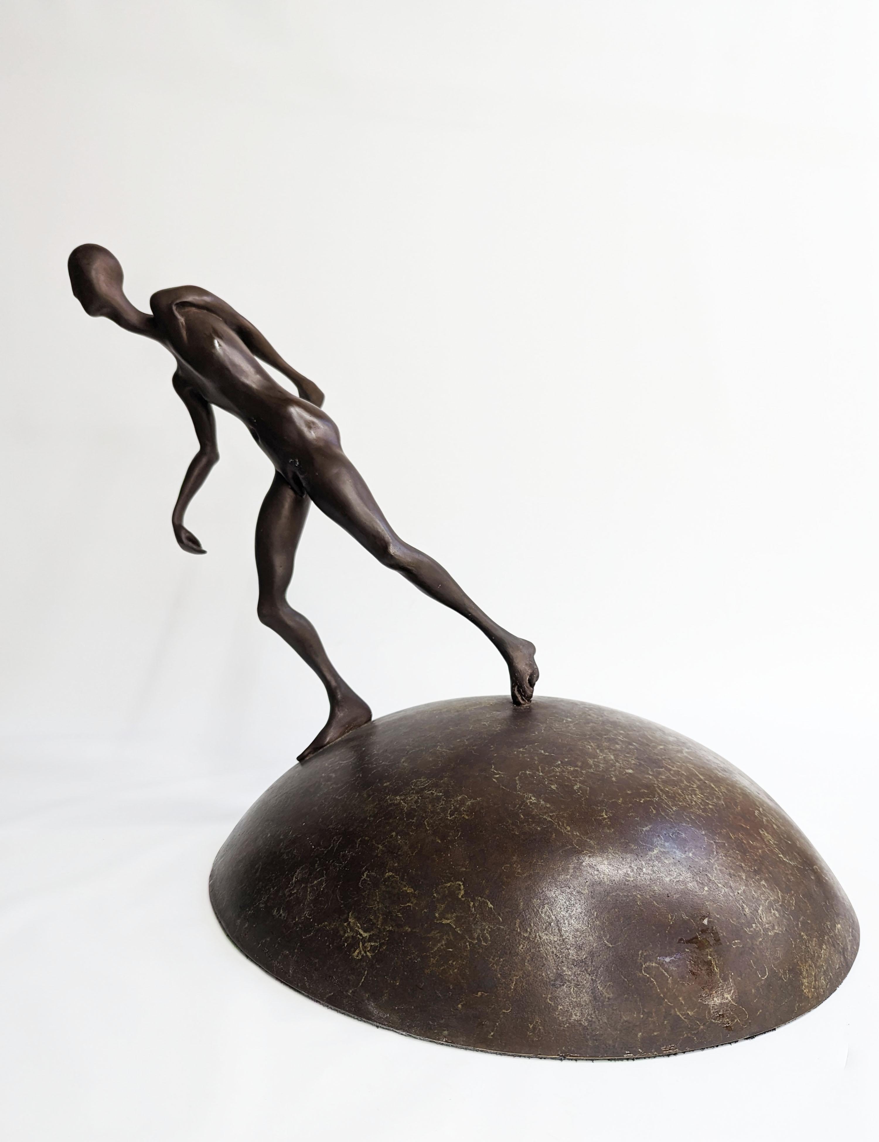 Bronze Sculpture -- He Walked through Life at a Slight Angle to the Universe For Sale 2