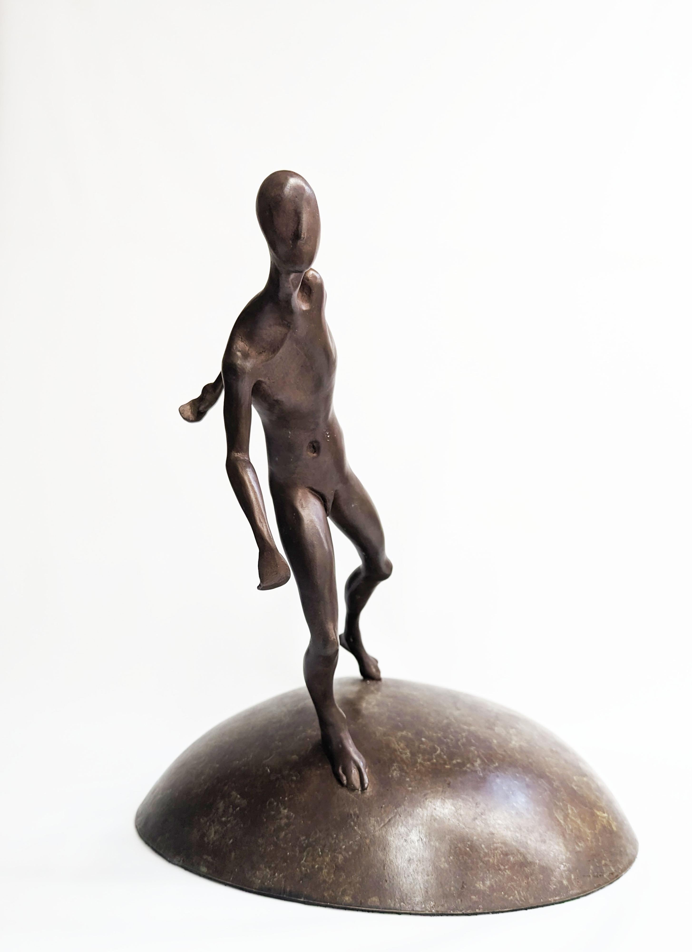 Bronze Sculpture -- He Walked through Life at a Slight Angle to the Universe For Sale 3