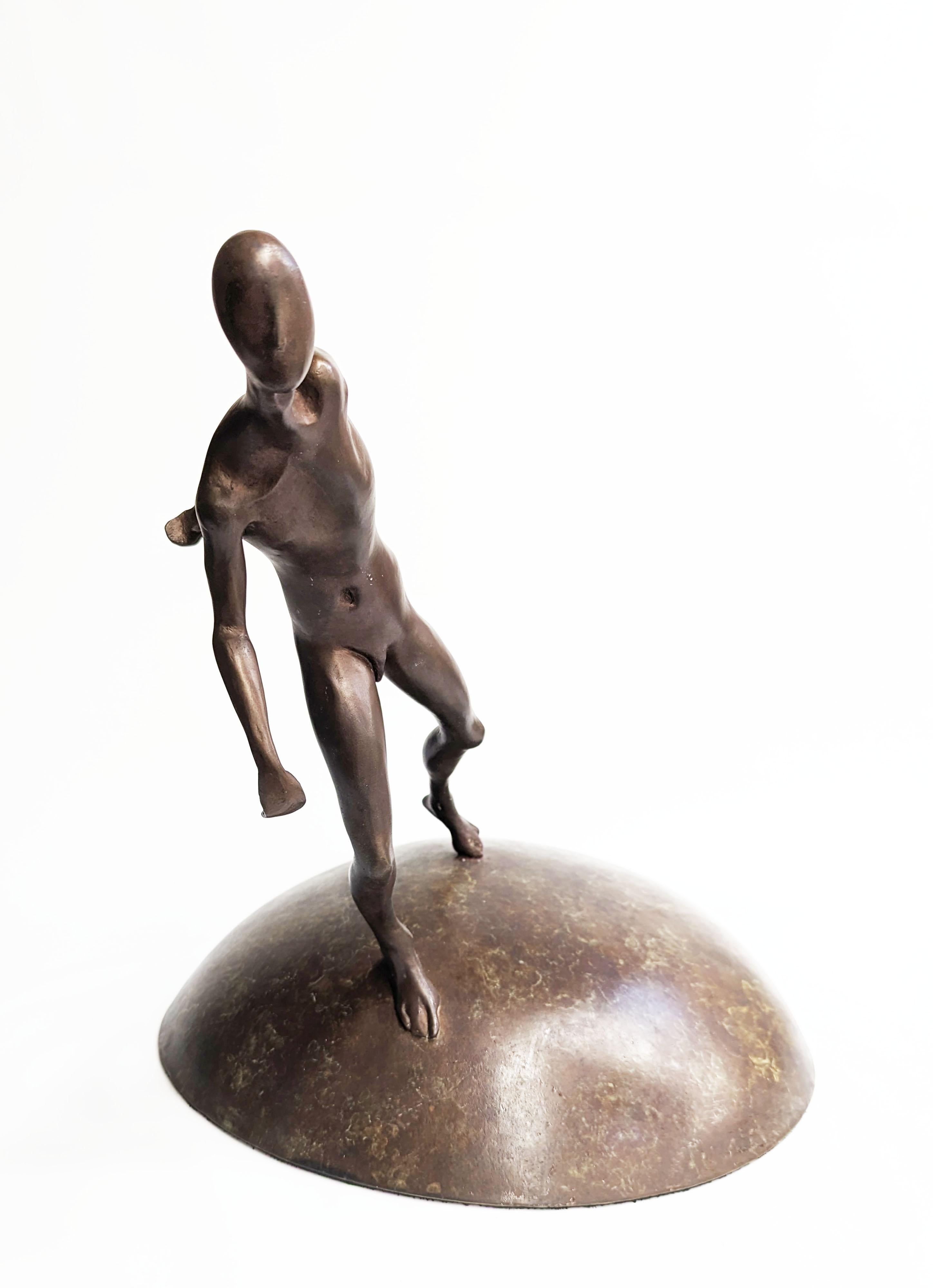 Bronze Sculpture -- He Walked through Life at a Slight Angle to the Universe For Sale 4