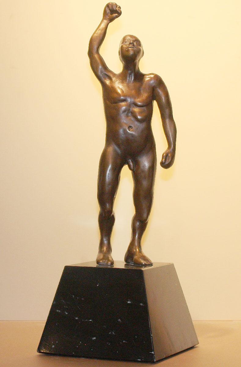 Figurative Bronze Sculpture -- Victory - Gold Figurative Sculpture by Gay Malin