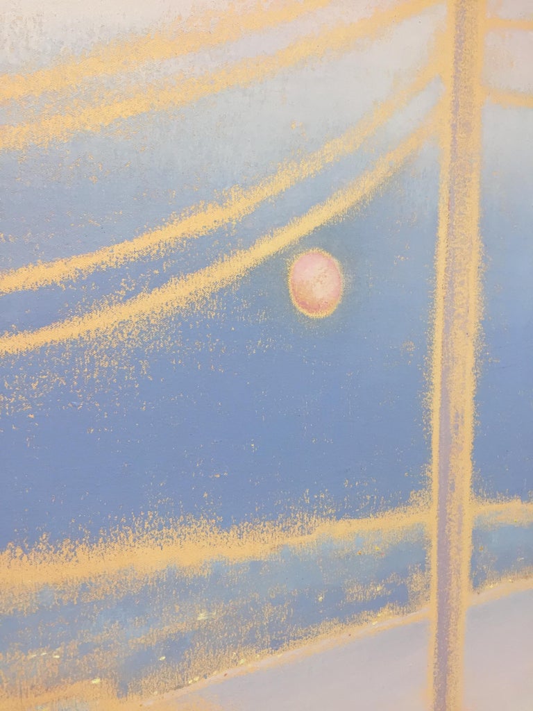 Gay Summer Rick, Pink Moon Interlude, Oil on Canvas, 2018 - Beige Abstract Painting by Gay Summer Rick 