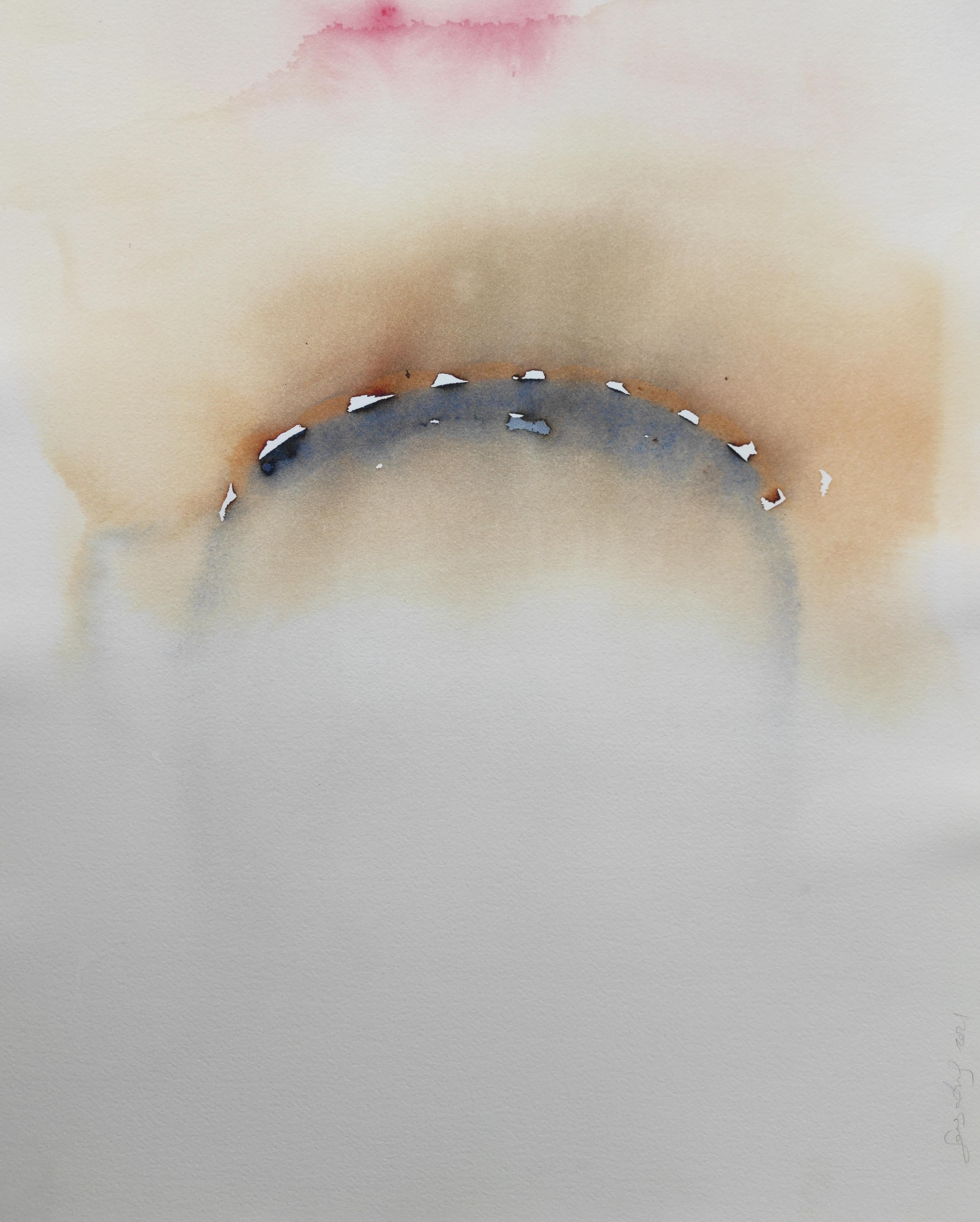 "Untitled wp2" Abstract Painting 22" x 18" inch by Gayatri Gamuz