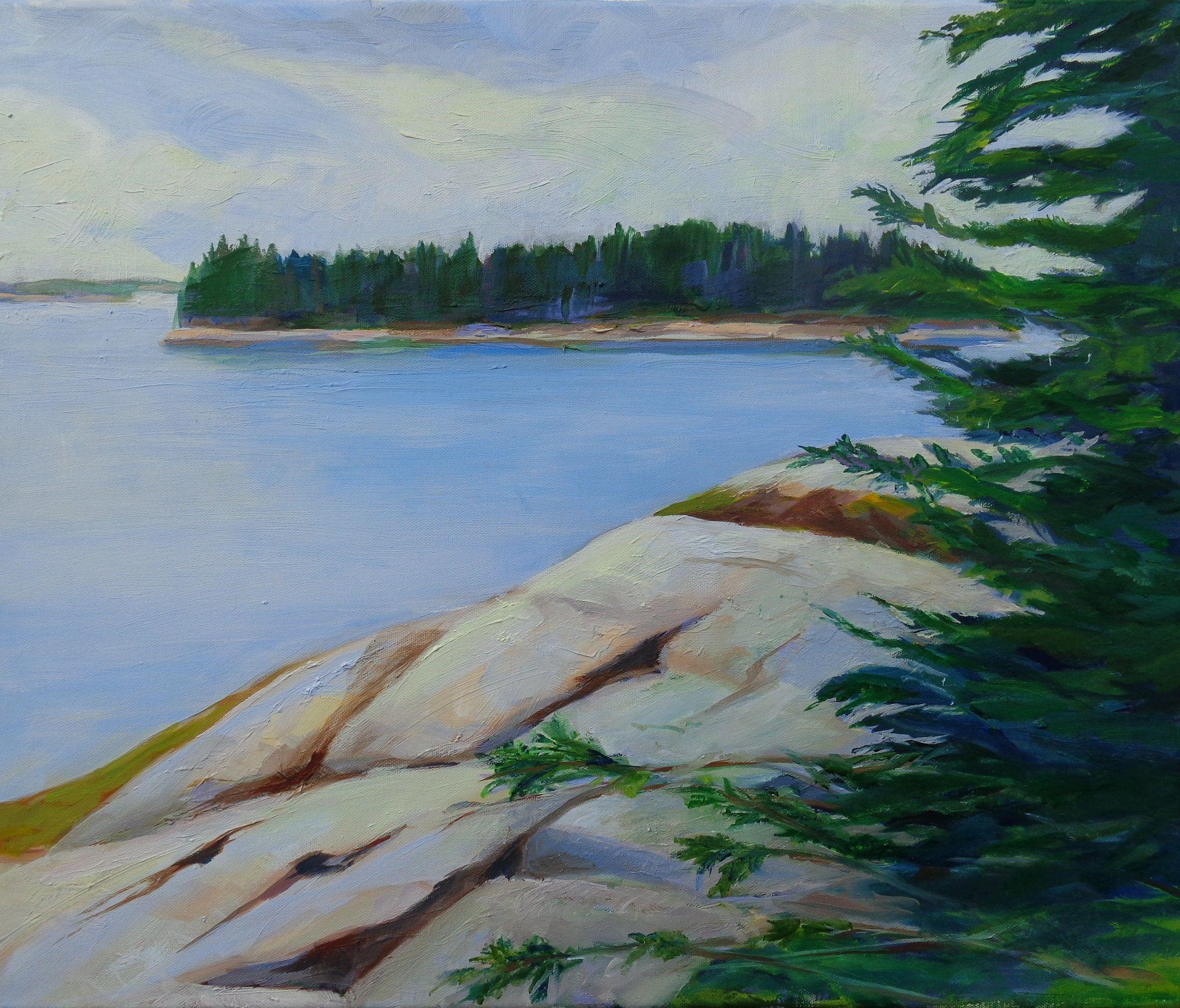 Isole, Pittura, Olio su tela - Painting di Gayle Fitzpatrick