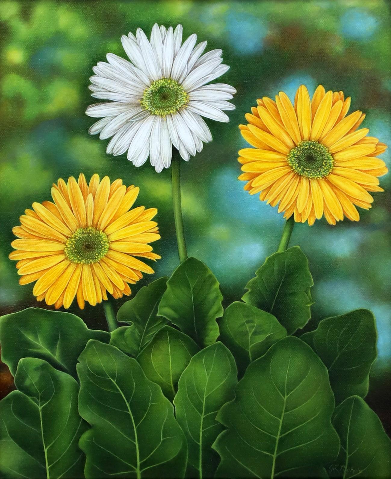 Je pensais que nous étions des tournesols - Réalisme Painting par Gayle Nichols