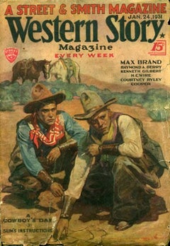 Cowboys, Western illustration oil sketch