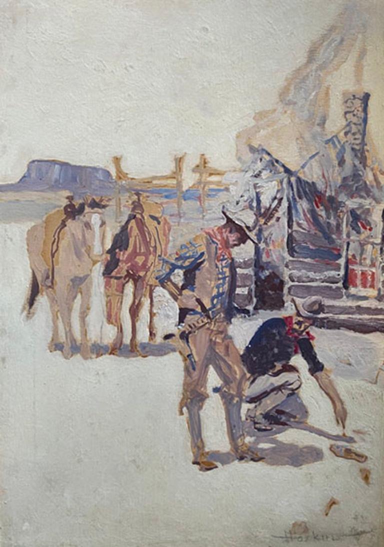 Cowboys - Painting by Gayle Porter Hoskins