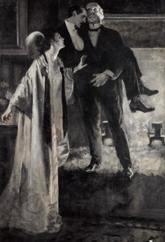 "I will carry him up to my room" Original Magazine Story Illustration
