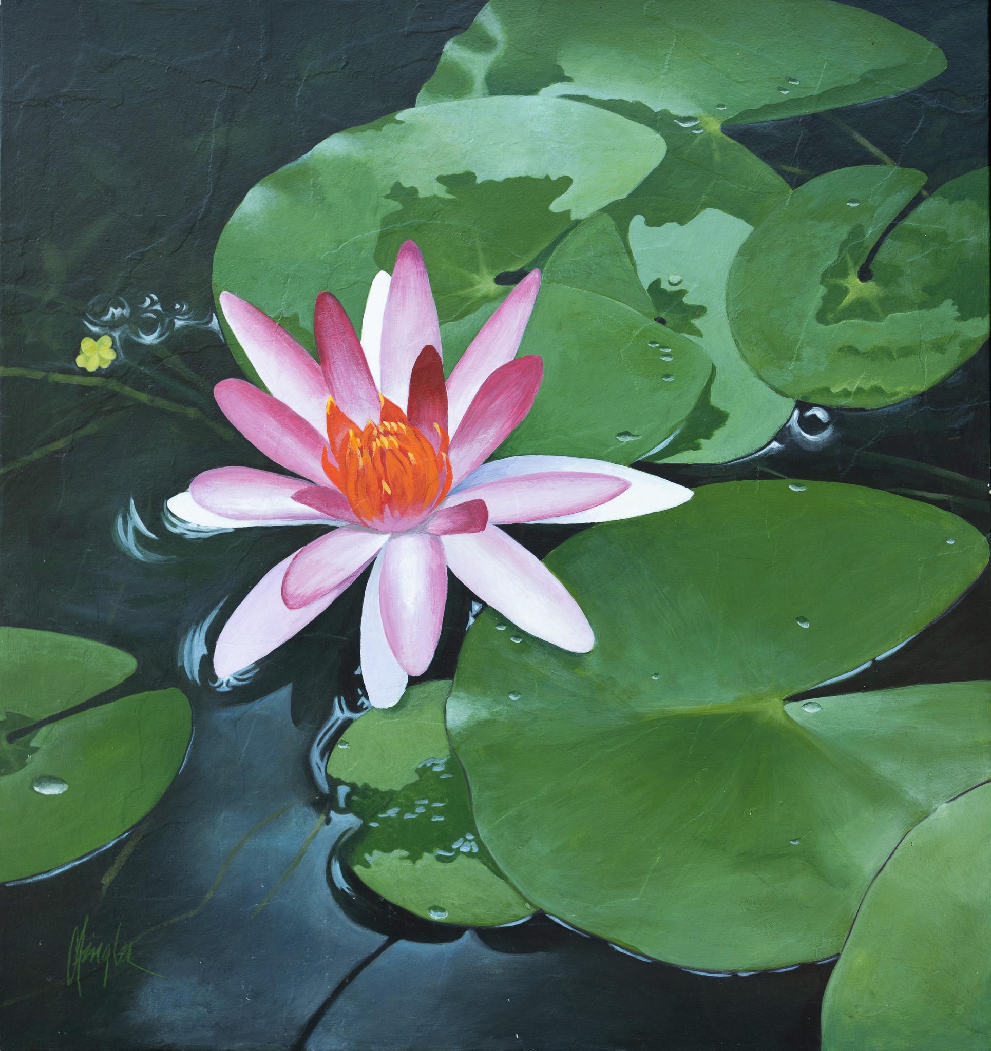 Gaylon Dingler Landscape Painting - Lily Pad Flower
