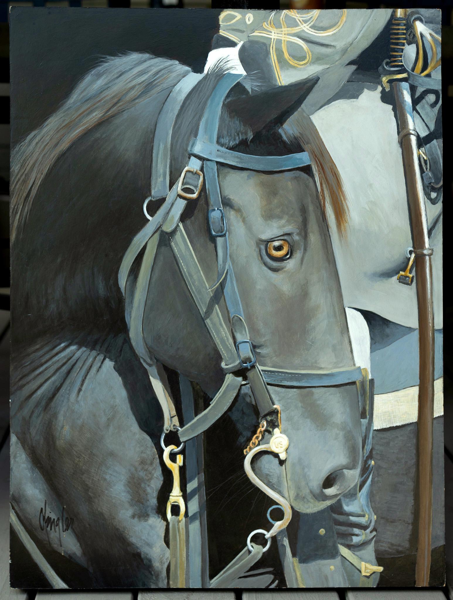 Cheval de guerre - Painting de Gaylon Dingler
