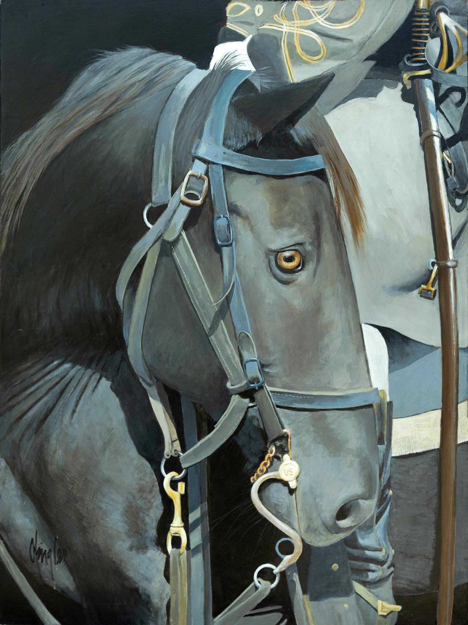 Gaylon Dingler Animal Painting - War Horse