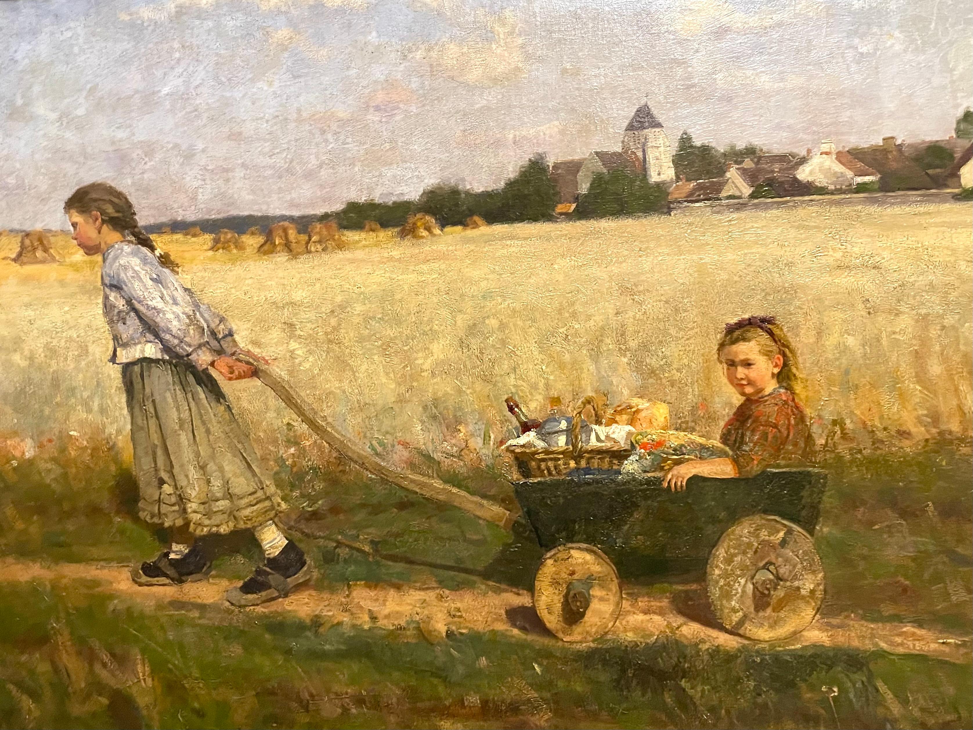 Gaylord Sangston Truesdell Figurative Painting - Picnic in the Fields