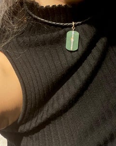 Gaze Pendant in Aventurine and Diamond