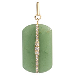 Gaze Pendant in Aventurine and Diamond