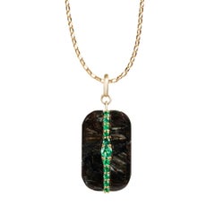Gaze Pendant in Nummite and Emerald