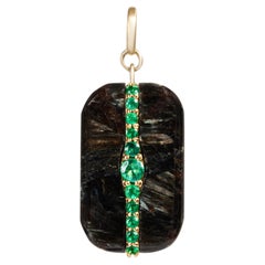 Gaze Pendant in Nummite and Emerald