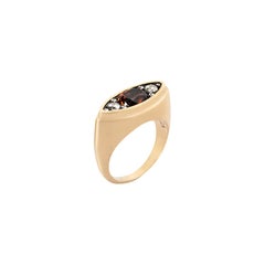 Watcher Statement ring with Diamonds and Pink Tourmaline