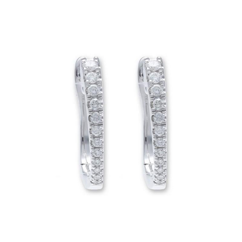 Modern Gazebo Collection 0.18 Carat Diamond Earrings in 14K White Gold For Sale