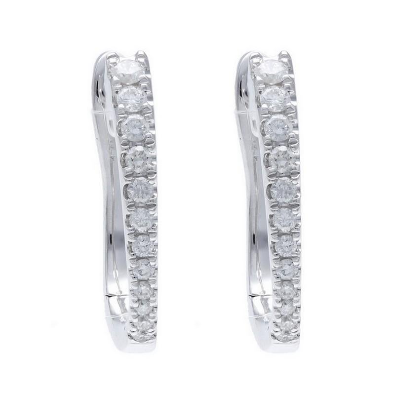 Round Cut Gazebo Collection 0.18 Carat Diamond Earrings in 14K White Gold For Sale
