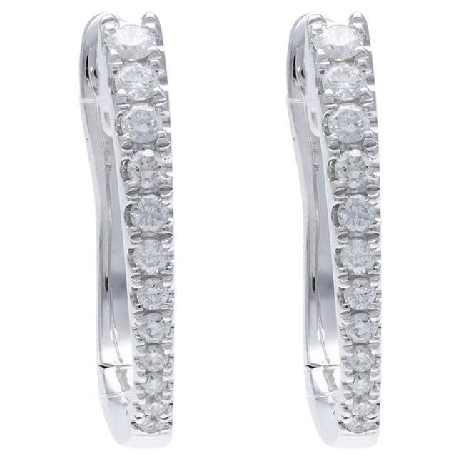 Gazebo Collection 0.18 Carat Diamond Earrings in 14K White Gold For Sale