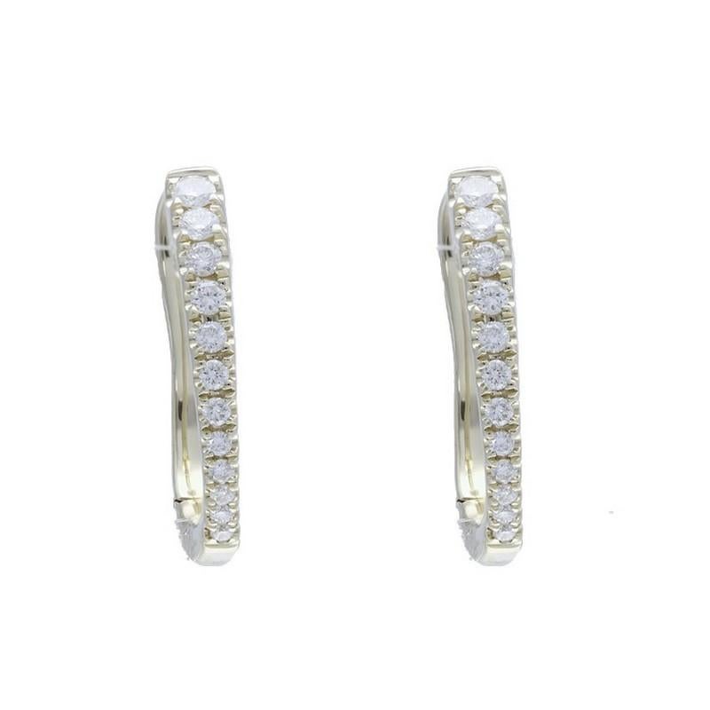 Modern Gazebo Collection 0.18 Carat Diamond Earrings in 14K Yellow Gold For Sale