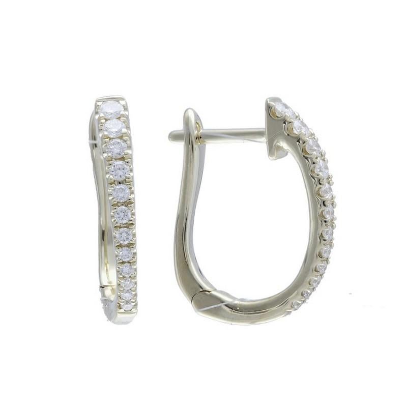 Round Cut Gazebo Collection 0.18 Carat Diamond Earrings in 14K Yellow Gold For Sale