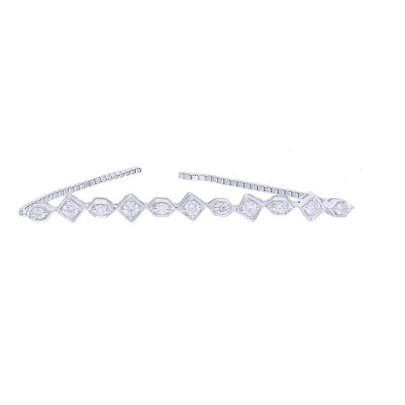 Modern Gazebo Fancy Collection Bracelet: 0.26 Ct Diamonds in 14K & 18K White Gold For Sale