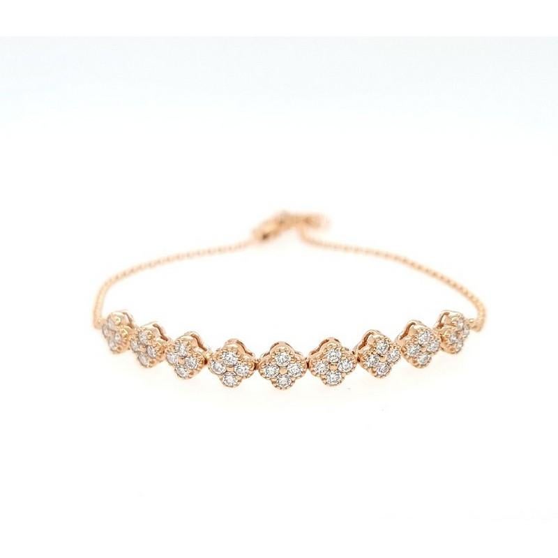 Round Cut Gazebo Fancy Collection Bracelet: 0.78 Ct Diamonds in 14K & 18K Rose Gold For Sale