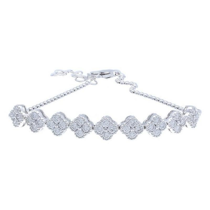 Round Cut Gazebo Fancy Collection Bracelet: 0.78 Ct Diamonds in 14K & 18K White Gold For Sale