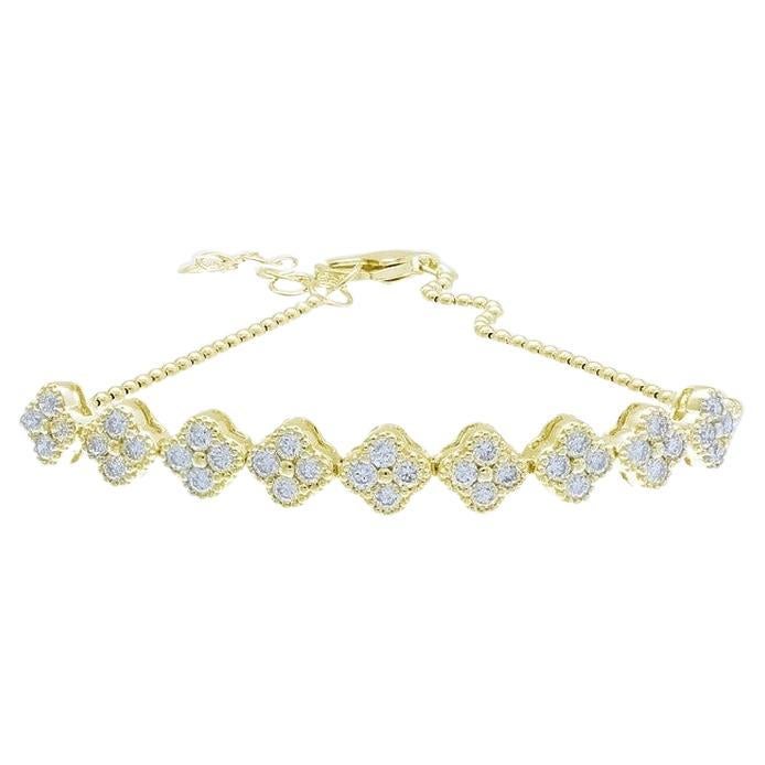 Bracelet de la collection fantaisie Gazebo : diamants 0,78 carat en or jaune 14 carats et 18 carats