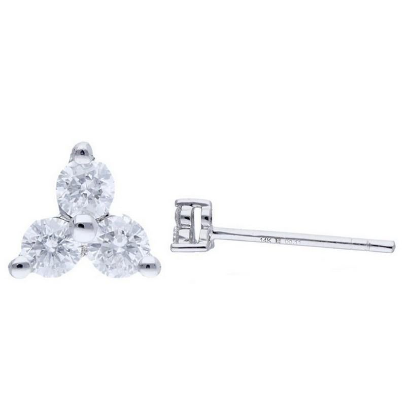 Moderne Boucles d'oreilles Gazebo Collection Fancy : 0,12 carat de diamants en or blanc 14 carats en vente