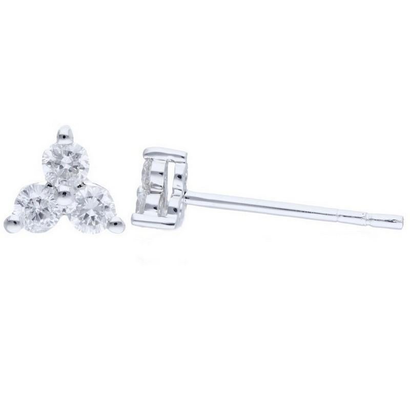 Round Cut Gazebo Fancy Collection Earring: 0.21 Carat Diamonds in 14K White Gold For Sale