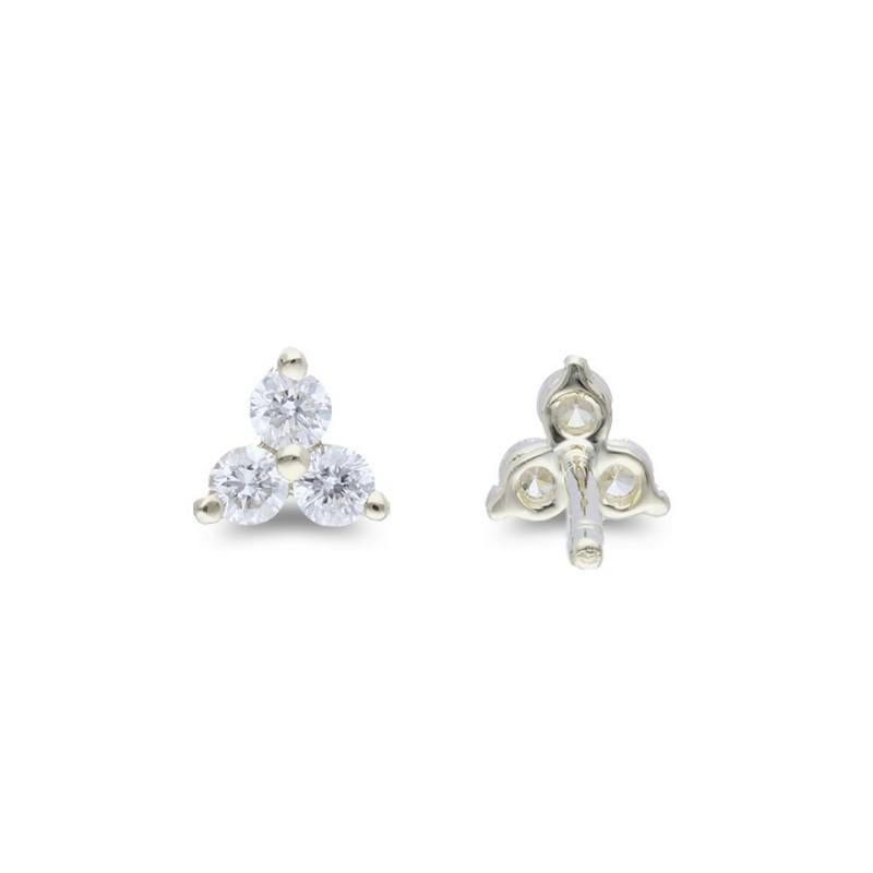 Diamond Carat Weight: These exquisite earrings feature a total of 0.21 carats of diamonds. Each earring is adorned with six round-cut diamonds, carefully selected for their brilliance and quality.

Gold Composition: The earrings are crafted in 14K