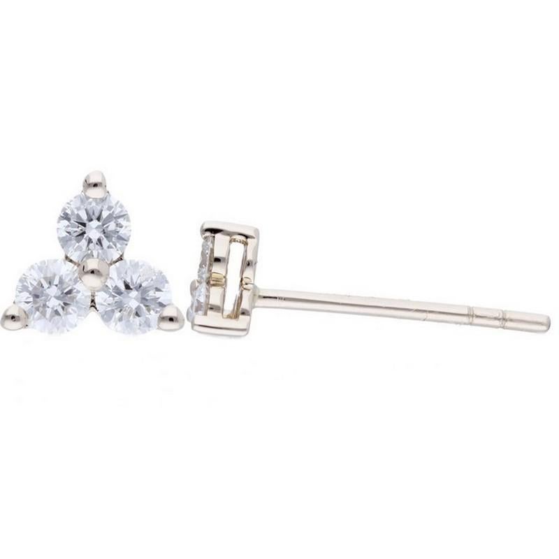 Diamond Carat Weight: These exquisite earrings feature a total of 0.27 carats of diamonds. Each earring is adorned with six round-cut diamonds, carefully selected for their brilliance and quality.

Gold Composition: The earrings are crafted in 14K