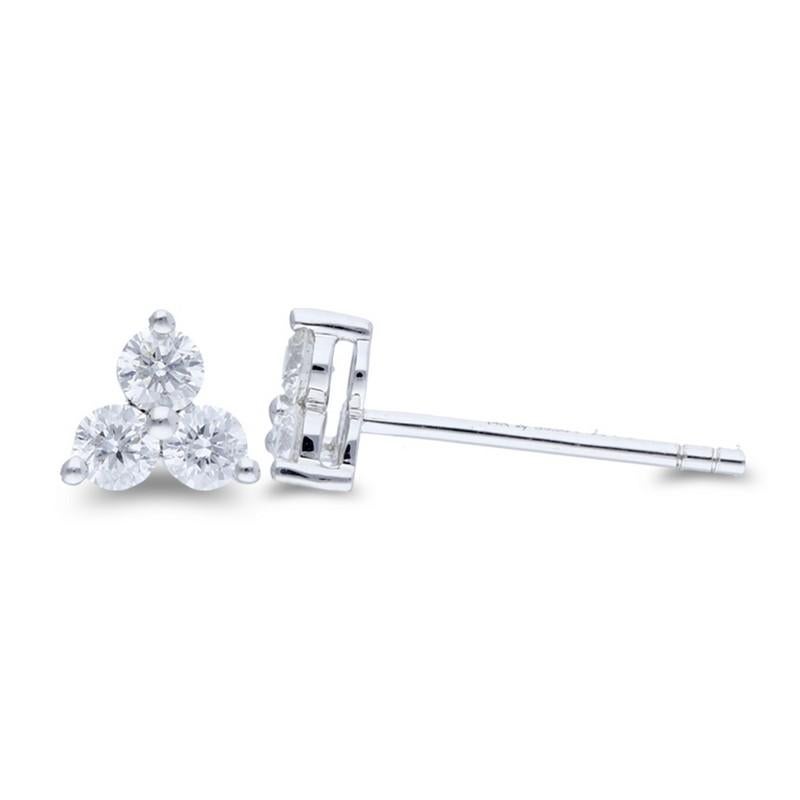 Taglio rotondo Orecchino Gazebo Fancy Collection: Diamanti da 0,5 carati in oro bianco 14K in vendita