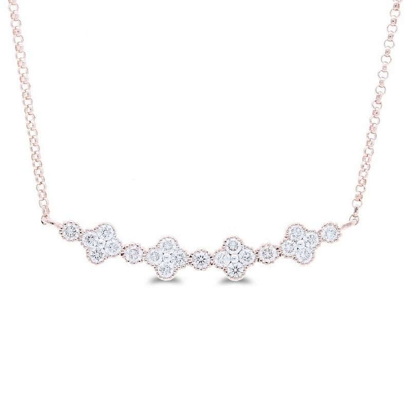 Modern Gazebo Fancy Collection Necklace: 0.42 Ct Diamonds in 14K Rose Gold For Sale