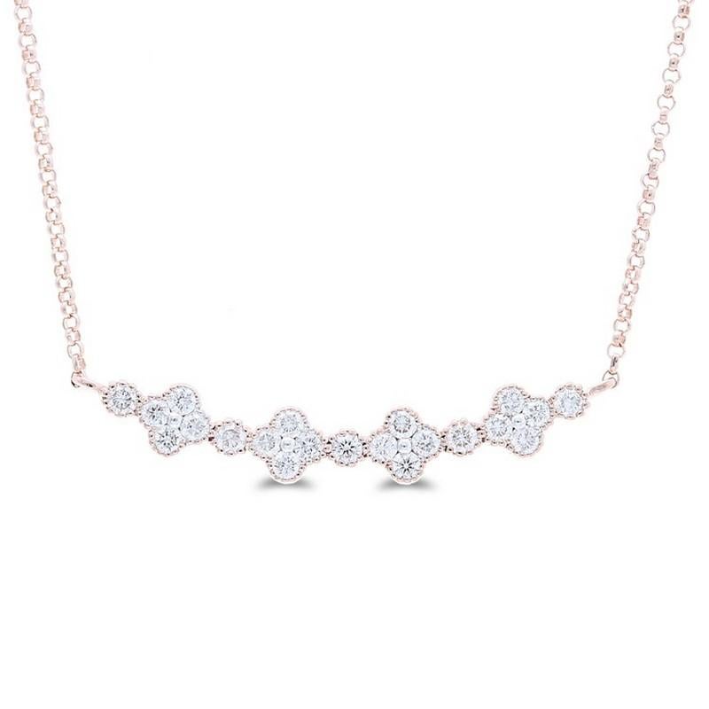 Taglio rotondo Collana Gazebo Fancy Collection: Diamanti da 0,42 carati in oro rosa 14K in vendita