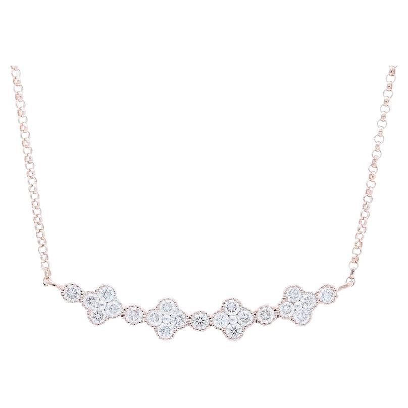 Gazebo Fancy Collection Necklace: 0.42 Ct Diamonds in 14K Rose Gold For Sale