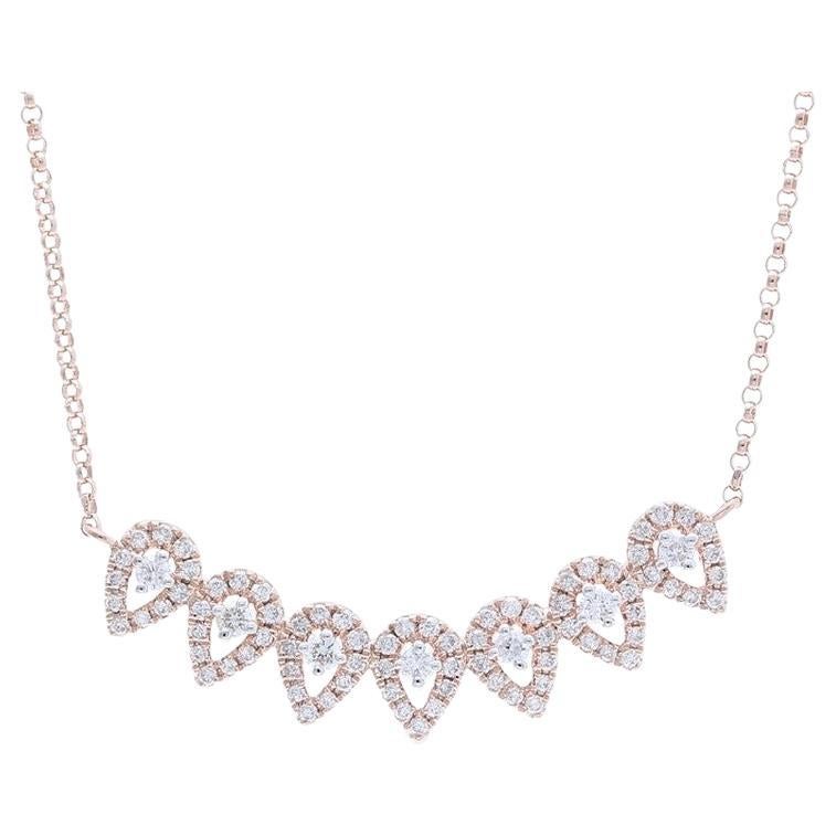 Gazebo Fancy Collection Halskette: 0,44 Karat Diamanten in 14K Roségold im Angebot